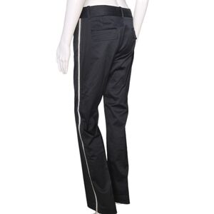 T21 Tuxedo-Style Side Stripe Lustrous Black Mercerized Cotton Chinos Pants Sz 4